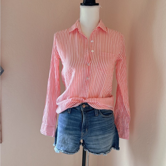 J Crew Striped Shirt Size 0 - Picture 1 of 5